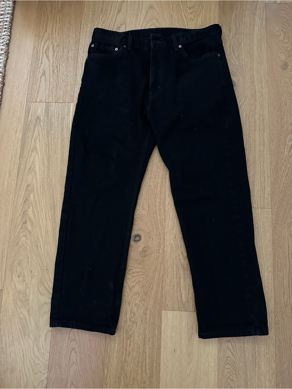 Levi’s 505 black denim jeans made in Egypt 36 36x30
